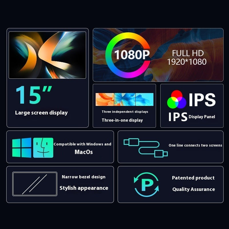 Portable Dual Screen Laptop Display